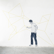 „Netzwerk“ ca. 3,50 x 4 m Ausstellung Kunst schreibt Wände