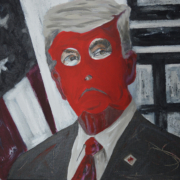 Trump, eine Arbeit aus der Serie: Die Maske wird zum Gesicht, 60 x 80 cm, 2024