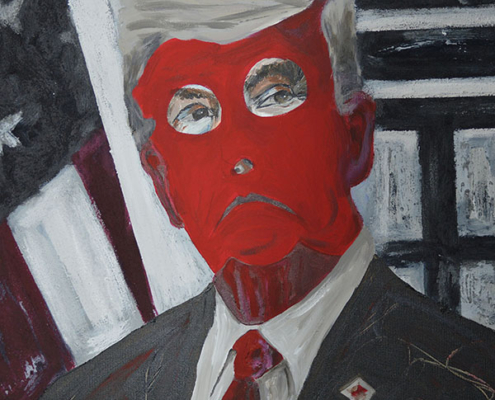 Hildegard Drath: Trump, eine Arbeit aus der Serie: Die Maske wird zum Gesicht