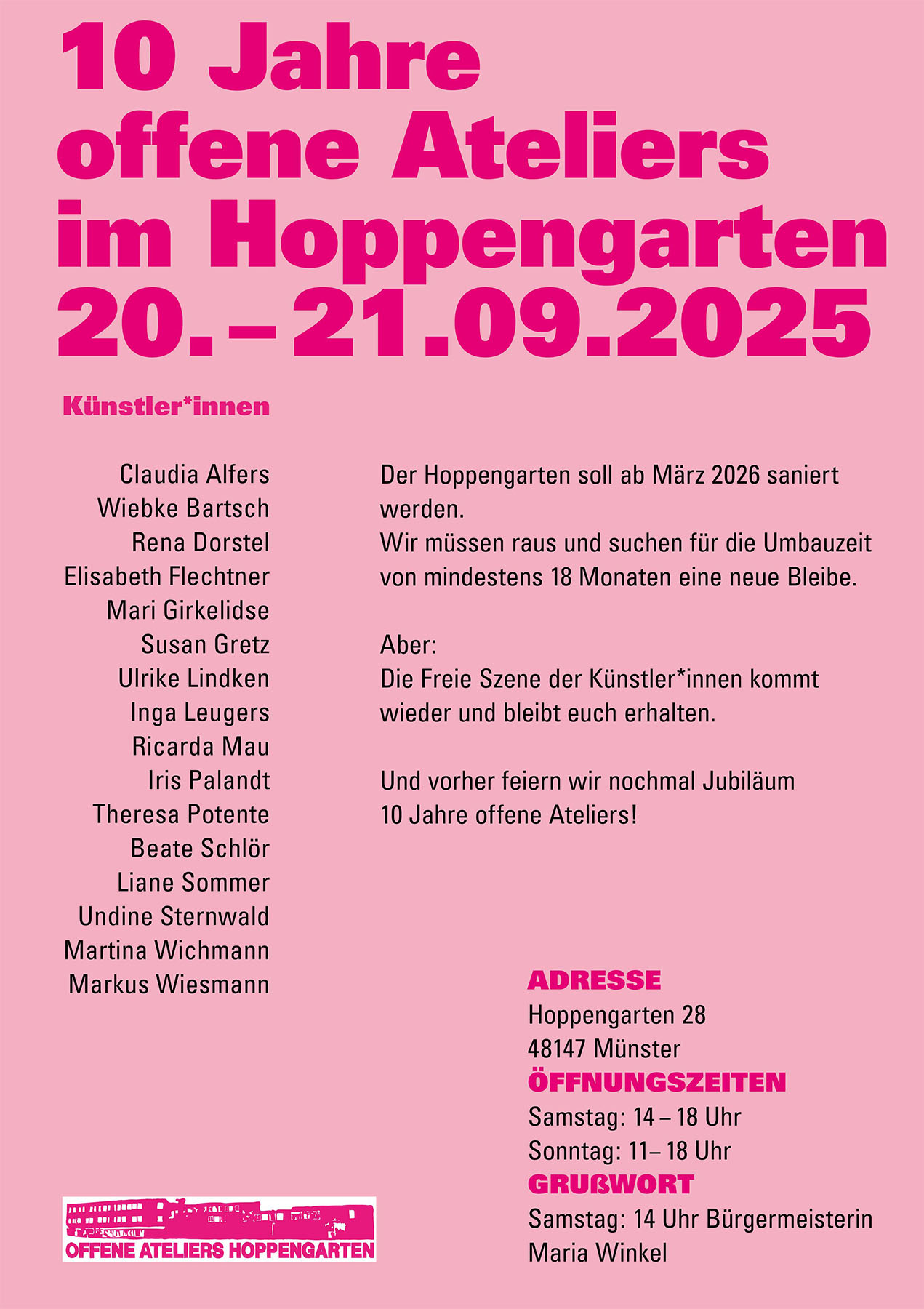 10 Jahre OFFENE ATELIERS im HOPPENGARTEN!