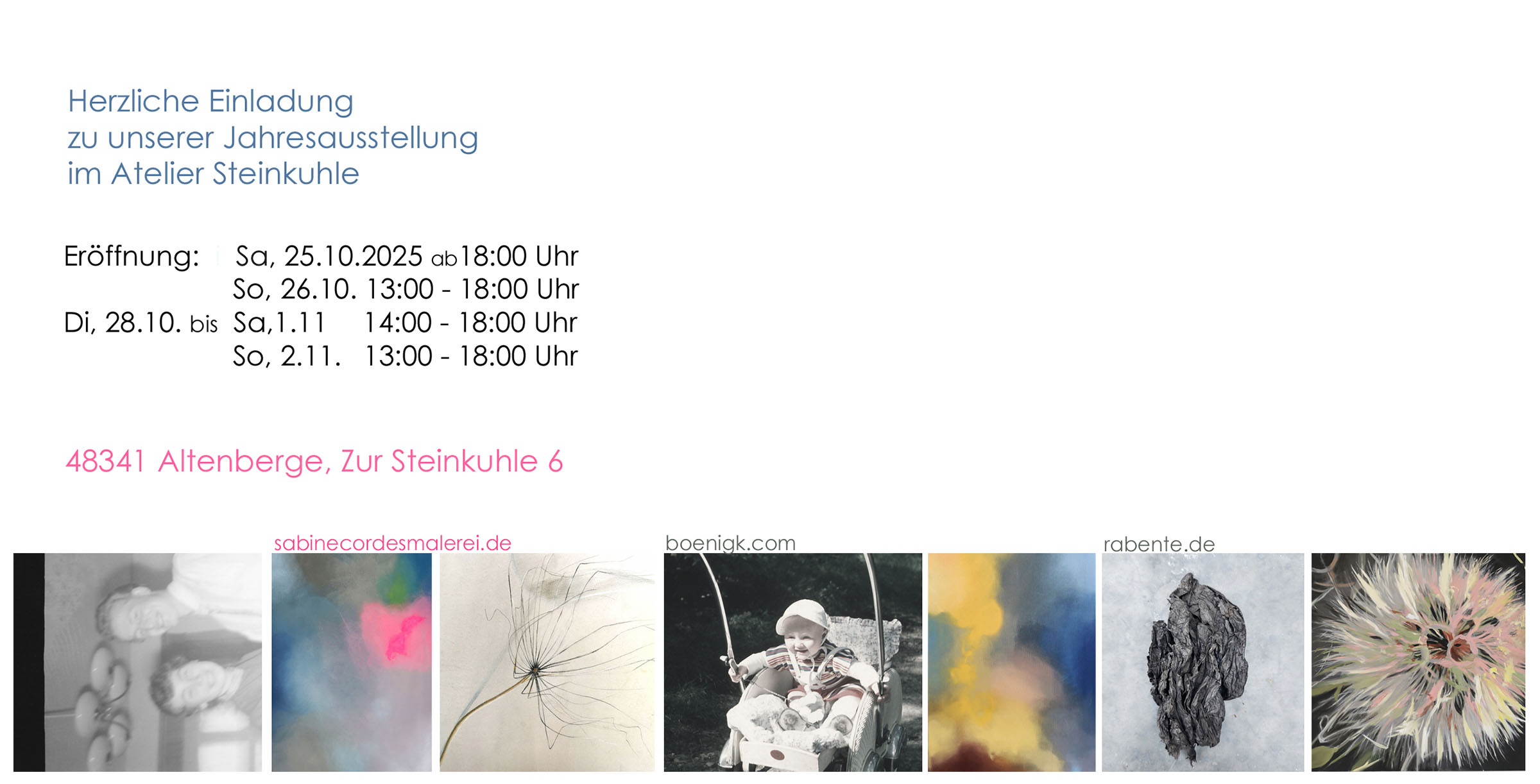 Spurensuche Jahresausstellung im Atelier Steinkuhle