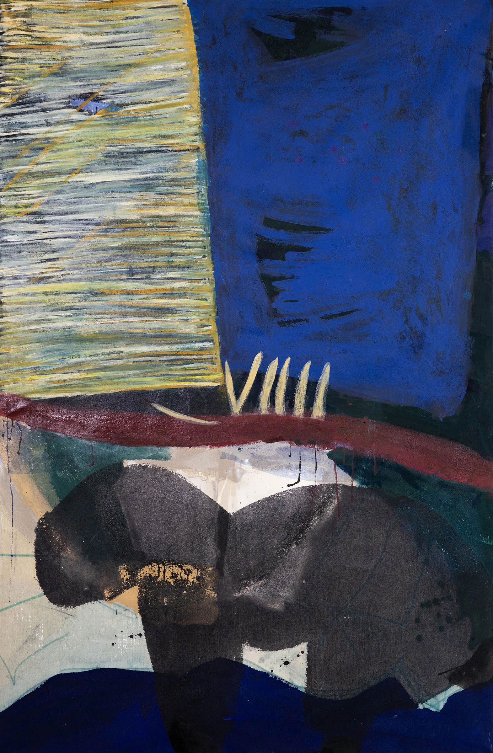 Claudia Seibert | Das Tier trägt das Blau der Nacht – Öl, Pigmente auf Leinwand – 160X120cm – 1985 2025