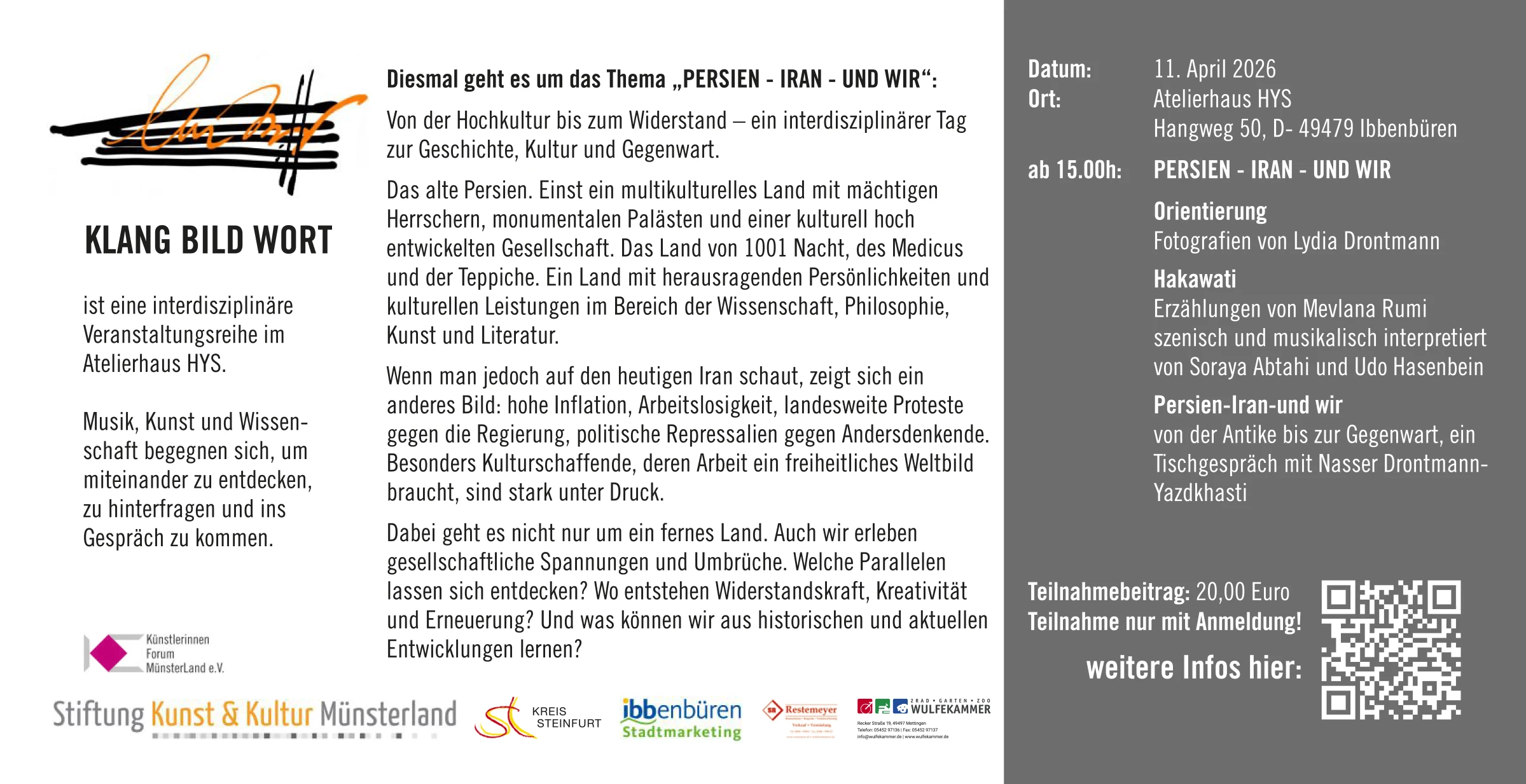 PERSIEN-IRAN-UND WIR Einladungskarte