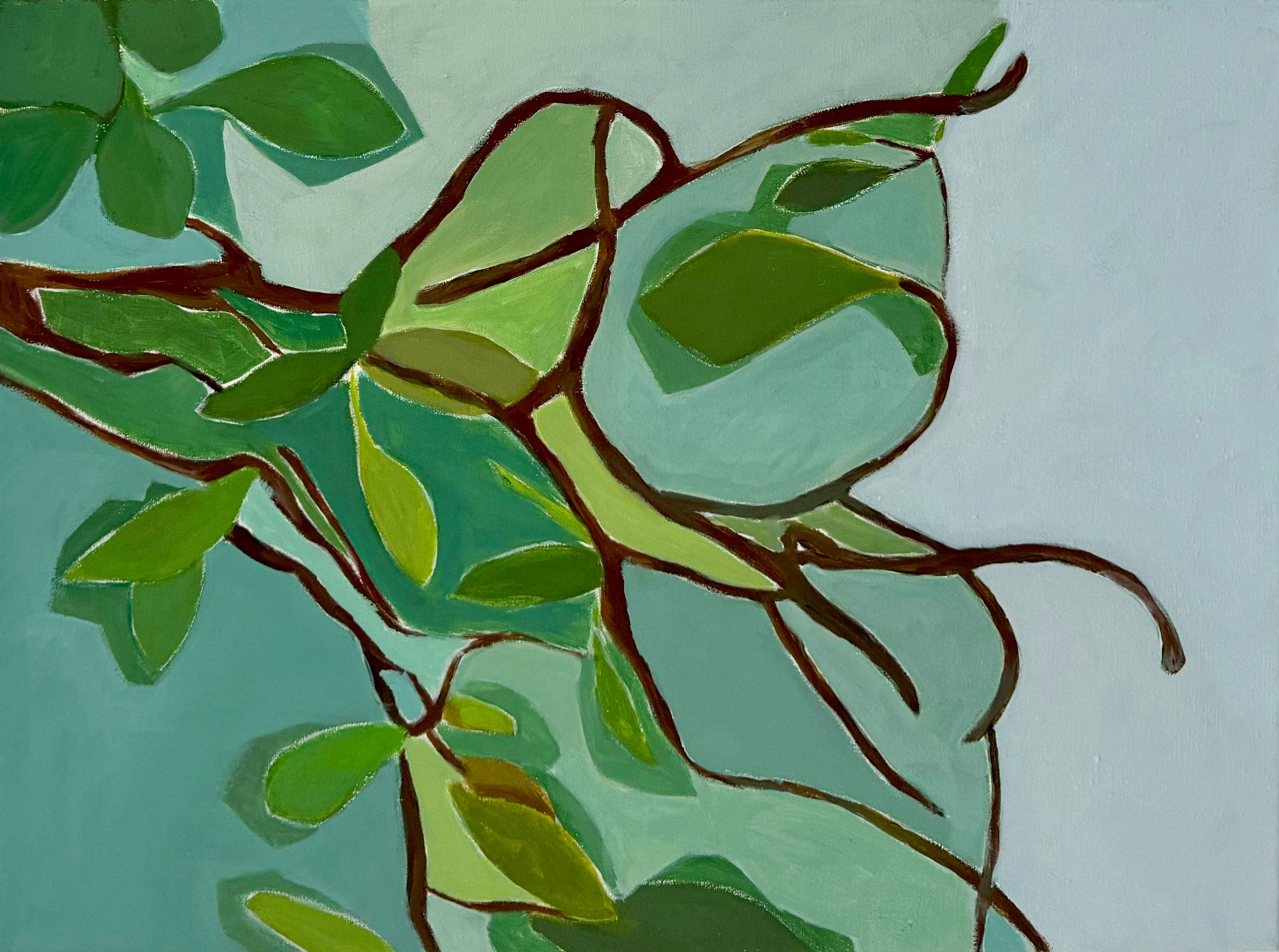 Beate Schlör - Äste im Wind - Acryl auf Leinwand - 40x50 cm (2020)