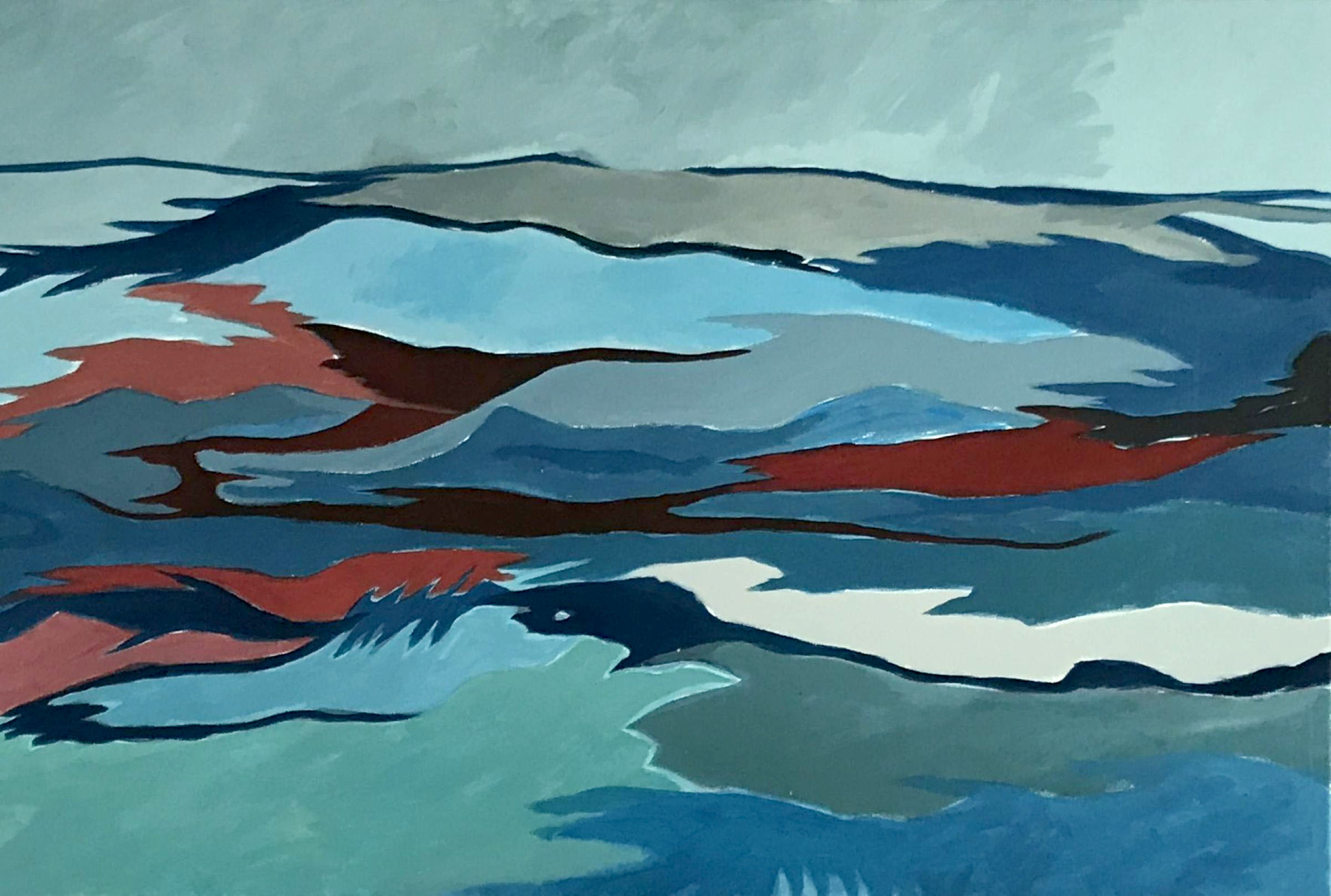 Beate Schlör - Wellen - Acryl auf Leinwand - 80x110 cm (2023)