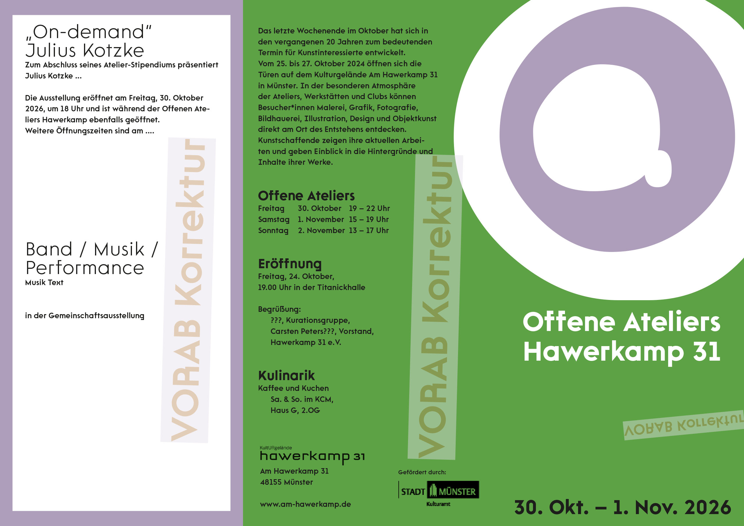 Offene Ateliers Am Hawerkamp 2026 Offene Ateliers Am Hawerkamp 2026